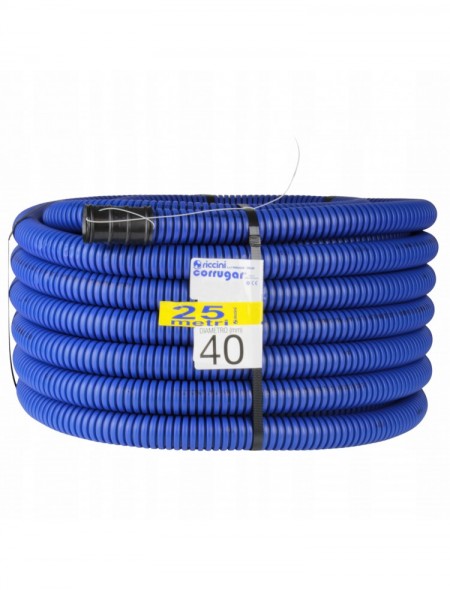 Rura Karbowana Osłonowa 40/31mm AROT RICCINI Peszel Ziemny Niebieski 25m