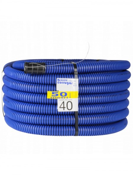 Rura Karbowana Osłonowa 40/31mm AROT RICCINI Peszel Ziemny Niebieski 50m