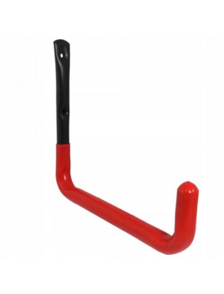 Stalowy Pojedynczy Hak Naścienny Garażowy Czarny z gumą 29cmx20cm do 50kg