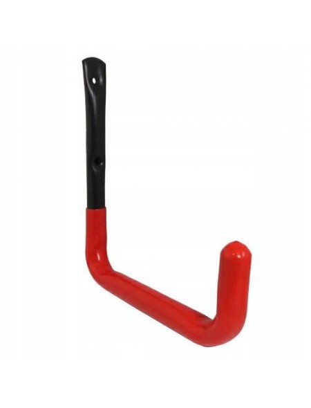 Stalowy Pojedynczy Hak Naścienny Garażowy Czarny z gumą 18cmx20cm do 50kg