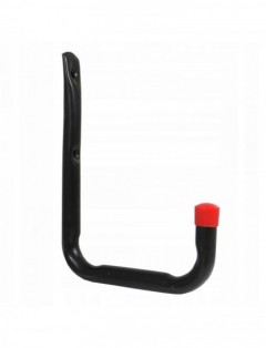 Stalowy Pojedynczy Hak Naścienny Garażowy Czarny z gumą 14cmx20cm do 50kg