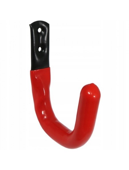 Stalowy Pojedynczy Hak Naścienny Garażowy Czarny Z Gumą 9cm x 12cm do 50kg