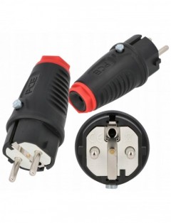Gumowa Wtyczka Prosta PCE Z Uziemieniem Typu UNI-SCHUKO IP54 16A 230V