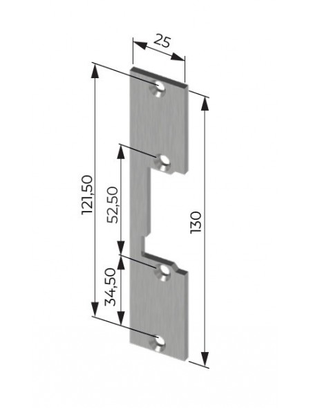 BLACHA CZOŁOWA DO ELEKTROZACZEPU 50/52 25x130mm STAL NIERDZEWNA