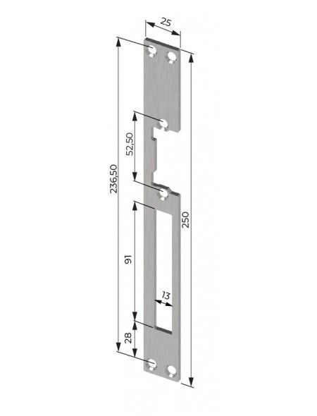 BLACHA CZOŁOWA DO ELEKTROZACZEPU 50/52 25x250mm STAL NIERDZEWNA