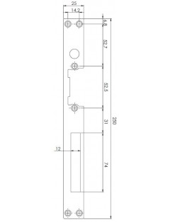 BLACHA CZOŁOWA DO ELEKTROZACZEPU 62 25x250mm STAL NIERDZEWNA LEWA
