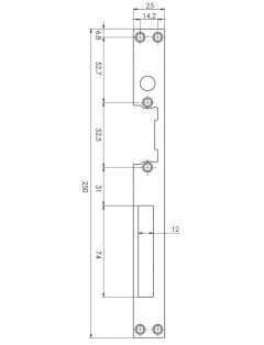 BLACHA CZOŁOWA DO ELEKTROZACZEPU 62 25x250mm STAL NIERDZEWNA PRAWA