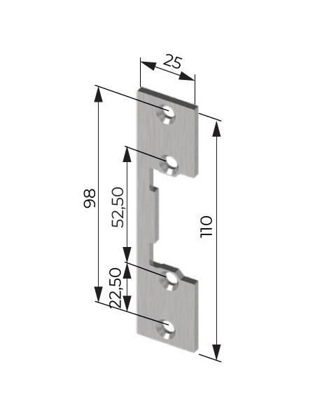 BLACHA CZOŁOWA DO ELEKTROZACZEPU 50/52 25x110mm STAL NIERDZEWNA