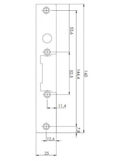 BLACHA CZOŁOWA DO ELEKTROZACZEPU 62 25x160mm STAL NIERDZEWNA LEWA