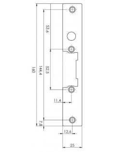 BLACHA CZOŁOWA DO ELEKTROZACZEPU 62 25x160mm STAL NIERDZEWNA PRAWA