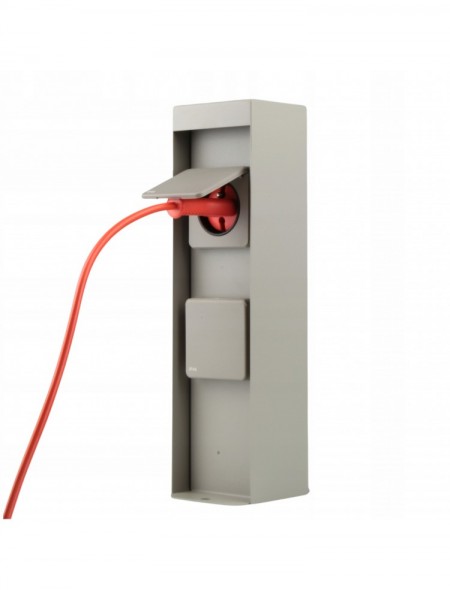 Elektryczny Słupek Ogrodowy Zasilający z Dwoma Gniazdami 230V Stone Grey