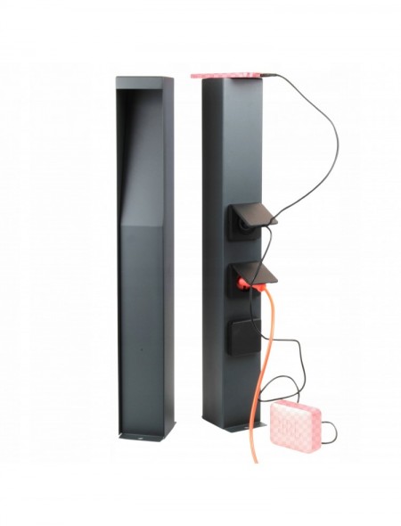 Lampa ogrodowa LED Słupek elektryczny z Dwoma Gniazdami oraz USB Antracyt