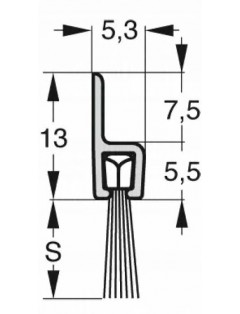 USZCZELKA SZCZOTKOWA H 10mm ALUMINIUM SUROWE 1m