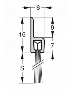 USZCZELKA SZCZOTKOWA H 34mm ALUMINIUM SUROWE 1m