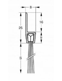 USZCZELKA SZCZOTKOWA H 45mm ALUMINIUM SUROWE 1m