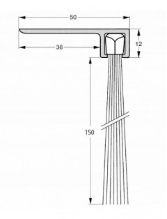 USZCZELKA SZCZOTKOWA F 150mm ALUMINIUM SUROWE 1m