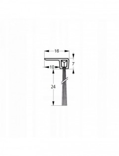 USZCZELKA SZCZOTKOWA F 24mm ALUMINIUM SUROWE 1m
