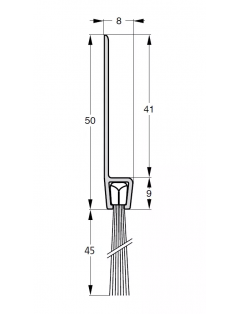 USZCZELKA SZCZOTKOWA G5-45 ALUMINIUM SUROWE 1m