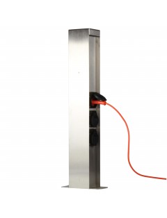 Outlet! Lampa ogrodowa LED Słupek z 3 gniazdami 4000K 60cm Stal Nierdzewna