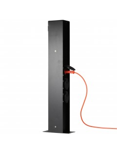 Outlet! Lampa ogrodowa LED Słupek z 3 gniazdami 2900K 60cm Czarny