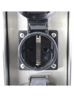 Outlet! Lampa ogrodowa LED Słupek z 2 gniazdami 2900K 40cm Stal Nierdzewna