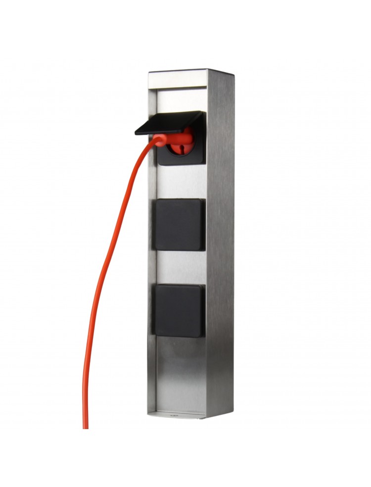 Elektryczny Słupek Ogrodowy Zasilający z 3 Gniazdami 230V Stal nierdzewna