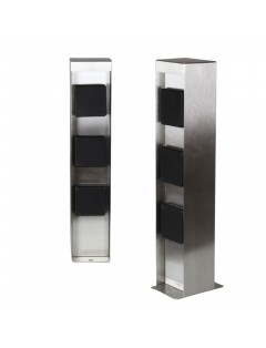 Elektryczny Słupek Ogrodowy Zasilający z 3 Gniazdami 230V Stal nierdzewna