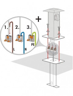 Słupek Ogrodowy Zasilający z Dwoma Gniazdami 230V i włącznikiem Stal nierdzewna