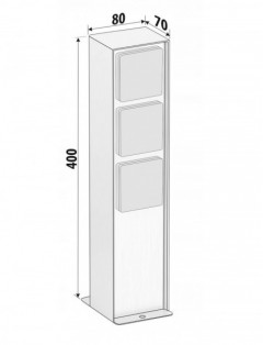 Słupek Ogrodowy Zasilający z Dwoma Gniazdami 230V i włącznikiem Stal nierdzewna