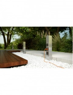 Słupek Ogrodowy Zasilający z Dwoma Gniazdami 230V i włącznikiem Stal nierdzewna