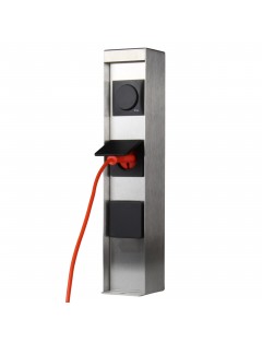 Słupek Ogrodowy Zasilający z Dwoma Gniazdami 230V i włącznikiem Stal nierdzewna