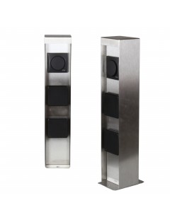 Słupek Ogrodowy Zasilający z Dwoma Gniazdami 230V i włącznikiem Stal nierdzewna