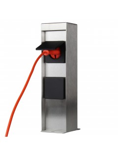 Elektryczny Słupek Ogrodowy Zasilający z 2 Gniazdami 230V Stal nierdzewna